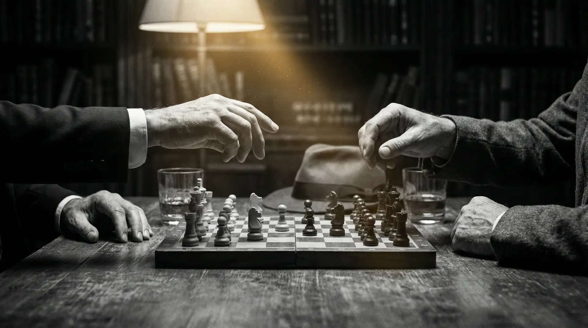 七天探花 艺术探索系列 - 非线性叙事，棋盘上的对弈象征命运的交错
